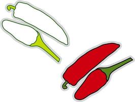 piment frais, illustration, vecteur sur fond blanc.