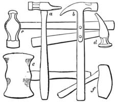 marteaux à main, illustration vintage. vecteur