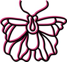 Papillon rose, illustration, vecteur sur fond blanc