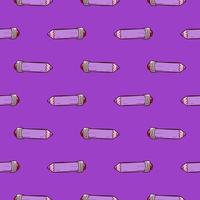 crayon violet, motif sans couture sur fond violet. vecteur