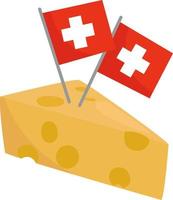 Fromage suisse , illustration, vecteur sur fond blanc