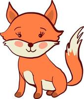 Cute fox, illustration, vecteur sur fond blanc