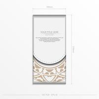 couleurs blanches de carte postale de conception de vecteur luxueux avec des motifs. conception de carte d'invitation avec un espace pour votre texte et ornement abstrait.