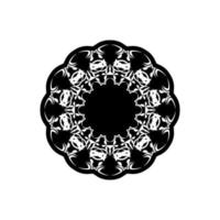 bordure décorative cadre rond, décor d'art de modèle d'ornement de cercle noir et blanc, baroque ornemental circulaire pour la céramique de conception, carte, invitation, mariage, assiette, bannière, salutation, dentelle, image vectorielle vecteur