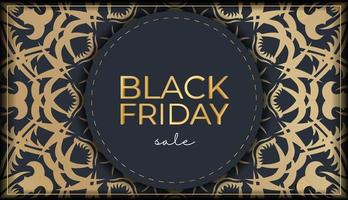 publicité festive pour les ventes du vendredi noir bleu foncé avec motif géométrique vecteur
