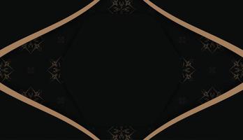 modèle de bannière de couleur noire avec motif brun abstrait pour la conception sous votre logo vecteur