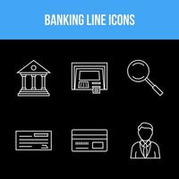 6 icônes de ligne bancaire vecteur