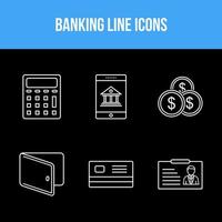 jeu d & # 39; icônes de ligne bancaire vecteur