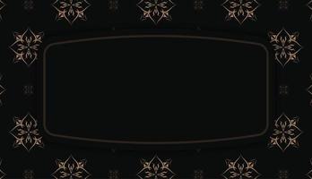 baner en noir avec un motif marron luxueux et une place pour votre texte vecteur