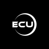création de logo de lettre ecu dans l'illustration. logo vectoriel, dessins de calligraphie pour logo, affiche, invitation, etc. vecteur
