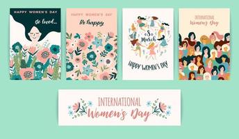 cartes de la journée internationale des femmes vecteur