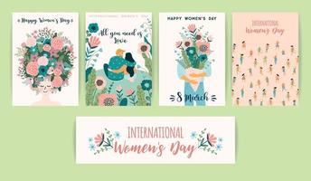 cartes de la journée internationale des femmes vecteur