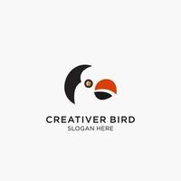 vecteur de conception icône logo oiseau créatif