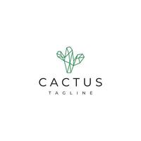 modèle de conception d'icône de vecteur de logo de cactus