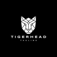modèle de conception d'icône de logo géométrique tête de tigre vecteur