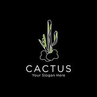 modèle de conception d'icône de logo de cactus vecteur