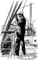 capitaine d'un navire, illustration vintage. vecteur
