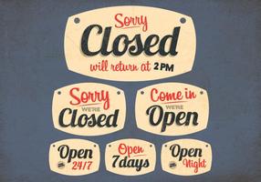 Open & Closed Signs Vector