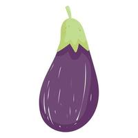 aubergine légume frais santé nourriture icône fond blanc vecteur
