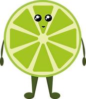 citron vert heureux, illustration, vecteur sur fond blanc.