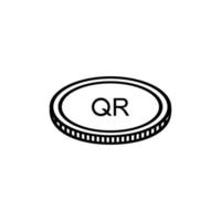 symbole d'icône de devise qatar, riyal qatari, signe qar. illustration vectorielle vecteur
