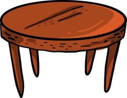 table ronde en bois, illustration, vecteur sur fond blanc