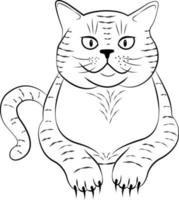 illustration vectorielle d'un chaton mignon. illustrations en noir et blanc d'un chaton. livre de coloriage pour enfants. un talisman. conception web, logo, élément de conception. vecteur