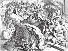 odysseus et calypso, illustration vintage. vecteur