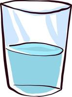 L'eau dans le verre, illustration, vecteur sur fond blanc
