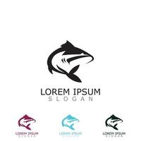 requin logo animal mer conception icône vecteur silhouette