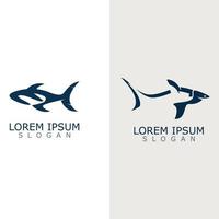 requin logo animal mer conception icône vecteur silhouette