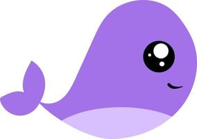 Cute purple baleine, illustration, vecteur sur fond blanc