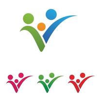 logo du groupe communautaire de l'équipe de personnes, réseau et vecteur d'icônes sociales