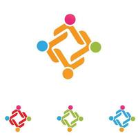 logo du groupe communautaire de l'équipe de personnes, réseau et vecteur d'icônes sociales