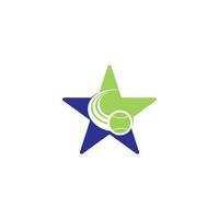 logo de concept de forme d'étoile de balle de tennis. création de logo de tennis vecteur