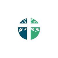 création de logo d'église croisée. arbre abstrait symbole de croix religieuse icône vecteur conception. logo de l'église et de l'organisation chrétienne. logo de l'église de l'arbre croisé