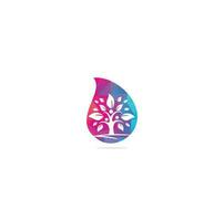 création de logo de concept de forme de goutte d'arbre généalogique. création de logo d'icône de symbole d'arbre généalogique. logo de l'arbre humain. vecteur