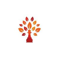 conception de logo d'arbre d'échecs stratégie verte nature. création de logo vectoriel arbre vert.