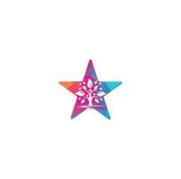 création de logo de concept de forme d'étoile d'arbre généalogique. création de logo d'icône de symbole d'arbre généalogique. logo de l'arbre humain. vecteur