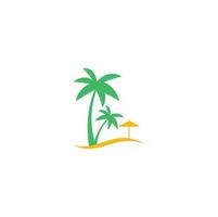 modèle de conception de logo de plage. conceptions de logo d'été. création de logo de plage tropicale et de palmier. vecteur