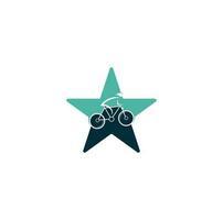 conception de logo vectoriel de concept de forme d'étoile de vélo. identité de marque d'entreprise de magasin de vélos. logo vélo.