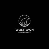 vecteur de conception icône logo loup