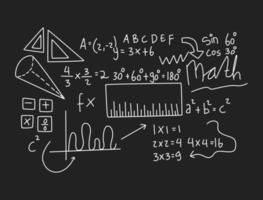 illustration de fond de tableau mathématique réaliste vecteur