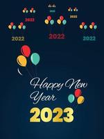 Illustration vectorielle de bonne année 2022 célébration. vecteur
