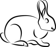 croquis de lapin, illustration, vecteur sur fond blanc.