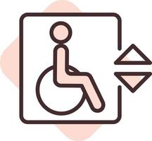 Ascenseur pour personnes handicapées, illustration, vecteur sur fond blanc.