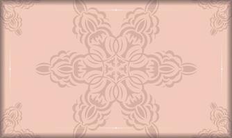 brochure de couleur rose avec motif vintage pour votre conception. vecteur