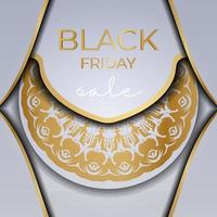 publicité black friday couleur beige avec ornement géométrique vecteur