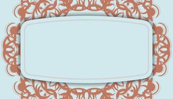 baner de couleur aigue-marine avec motif corail grec et espace pour logo ou texte vecteur