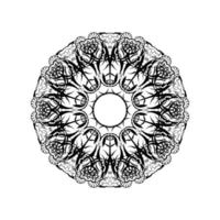 motif circulaire en forme de mandala pour henné, mehndi, tatouage, décoration. ornement décoratif de style oriental ethnique. vecteur